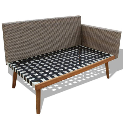 4 Piece Garden Lounge Set with Cushions Poly Rattan Grey - 193×193×75cm