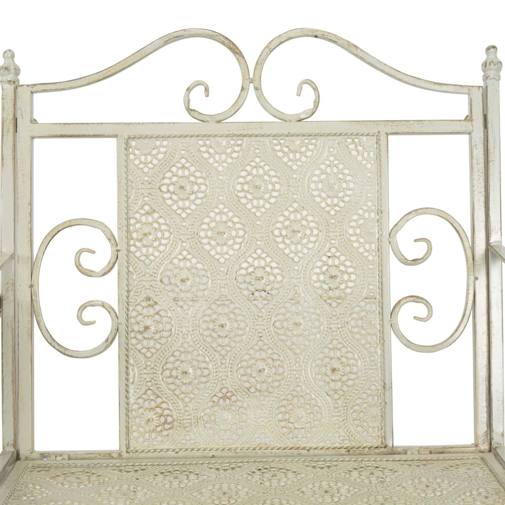 2 Seater Garden Bench 161 cm Steel White