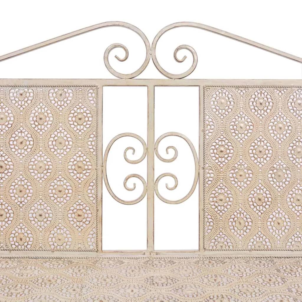 Garden Bench 115 cm Steel White
