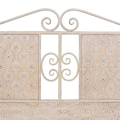 Garden Bench 115 cm Steel White