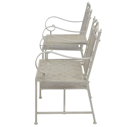2 Seater Garden Bench 161 cm Steel Grey