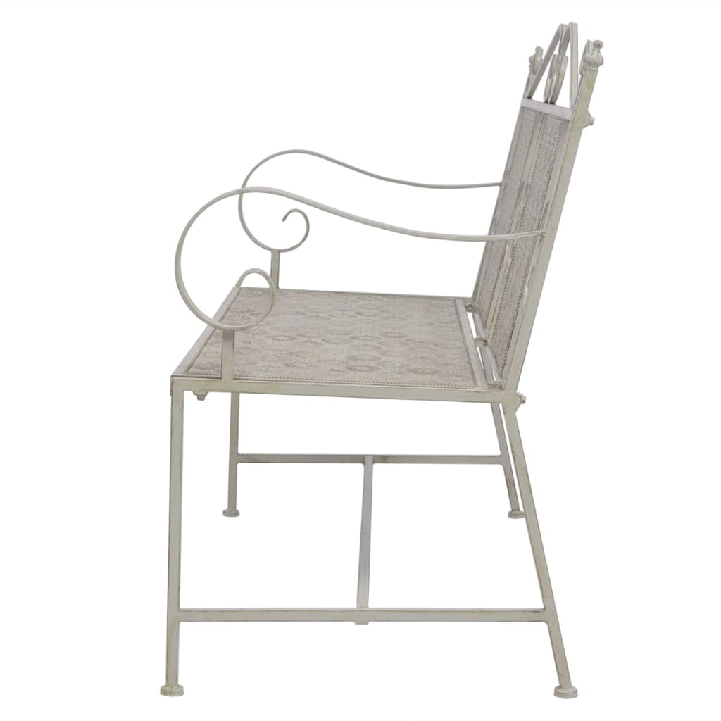 Garden Bench 115 cm Steel Grey