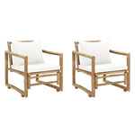 Bamboo Garden Chairs Set 2 Cushions Pillows | HomeAndLiving