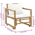 Bamboo Garden Chairs Set 2 Cushions Pillows | HomeAndLiving