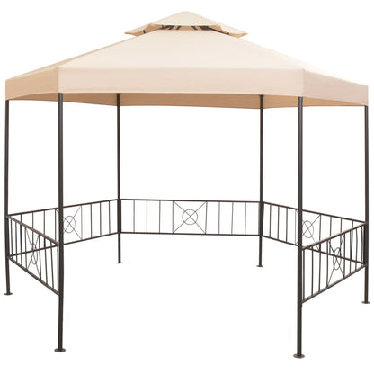 Garden Marquee Gazebo Pavilion Tent Hexagonal Beige