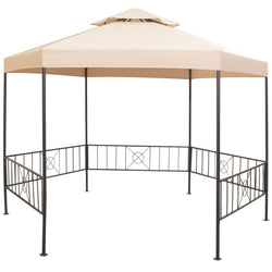 Garden Marquee Gazebo Pavilion Tent Hexagonal Beige
