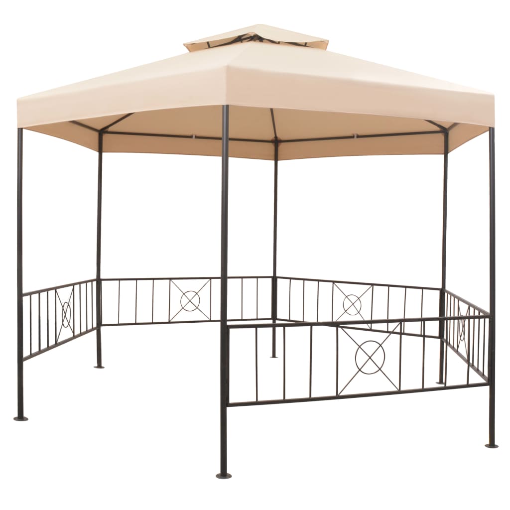 Garden Marquee Gazebo Pavilion Tent Hexagonal Beige