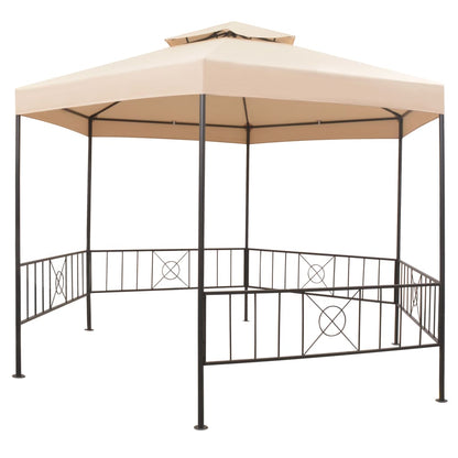 Garden Marquee Gazebo Pavilion Tent Hexagonal Beige