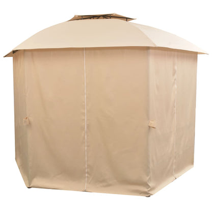 Garden Marquee Pavilion Tent with Curtains Hexagonal - Beige