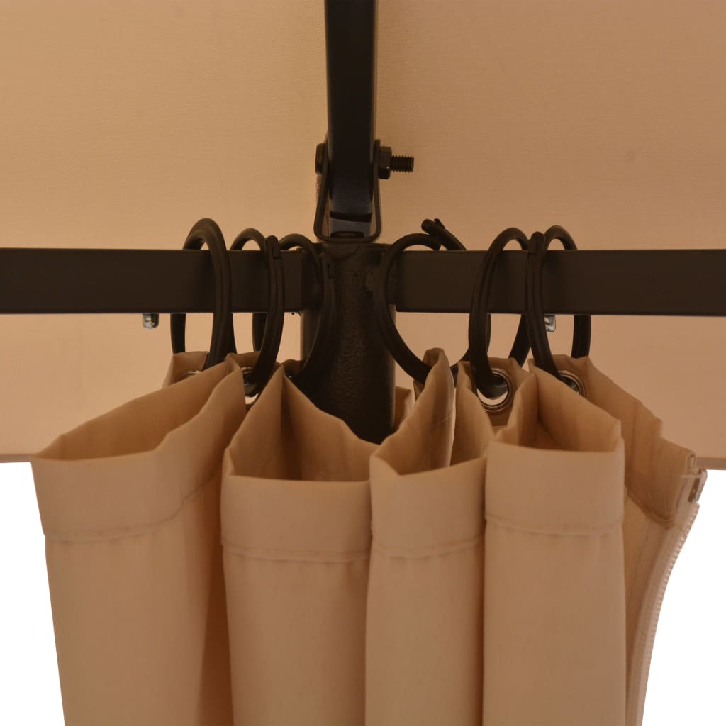 Garden Marquee Pavilion Tent with Curtains Hexagonal - Beige