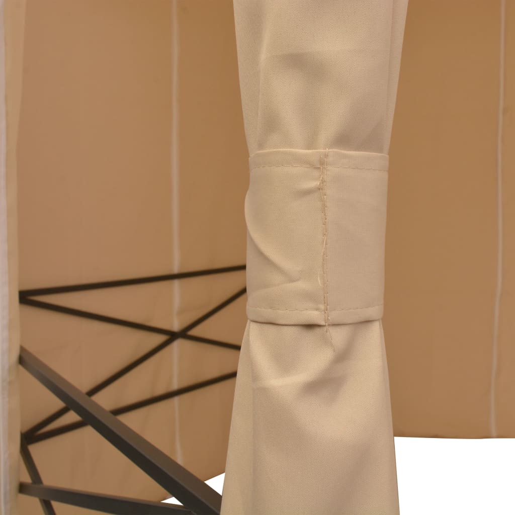 Garden Marquee Pavilion Tent with Curtains Hexagonal - Beige