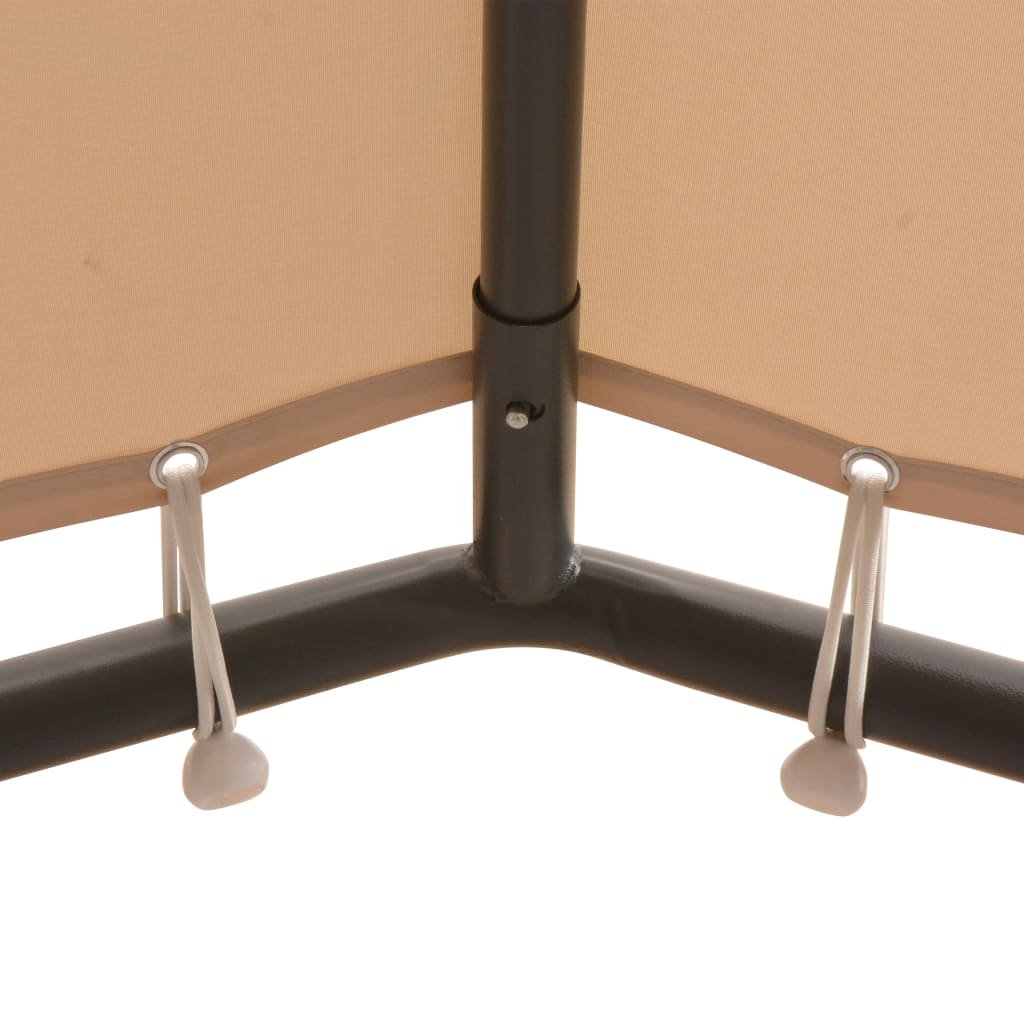 Gazebo Pavilion Tent Canopy Steel Beige - 4×4×2.6m