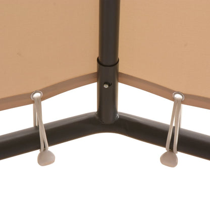 Gazebo Pavilion Tent Canopy Steel Beige - 4×4×2.6m