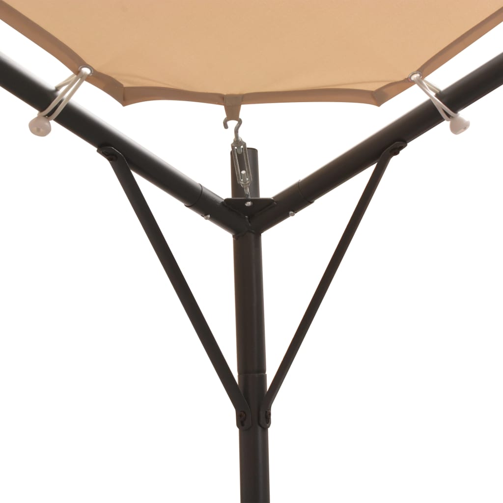 Gazebo Pavilion Tent Canopy Steel Beige - 4×4×2.6m