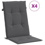 Garden Chair Cushions 4 pcs Anthracite 120x50x3 cm