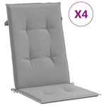 Garden Chair Cushions 4 pcs Grey 120x50x3 cm