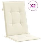 Garden Chair Cushions 2 pcs Cream 120x50x3 cm