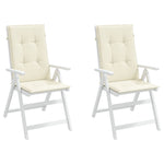 Garden Chair Cushions 2 pcs Cream 120x50x3 cm