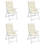 Garden Chair Cushions 4 pcs Cream 120x50x3 cm