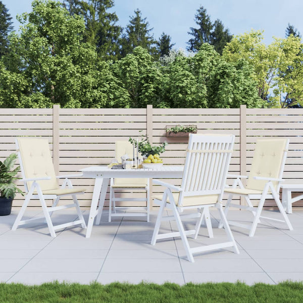  Garden Chair Cushions 4 pcs Cream 120x50x3 cm