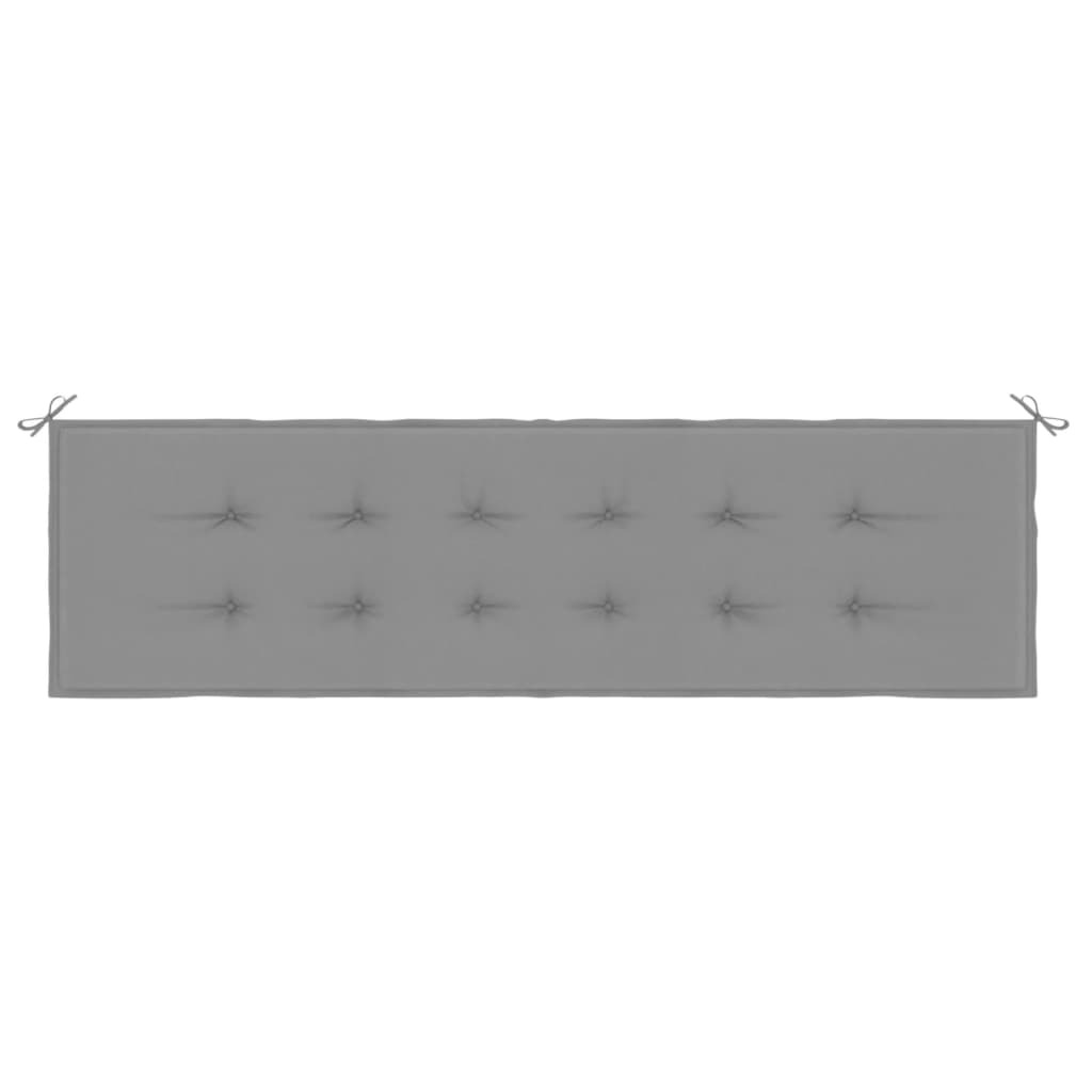 Garden Bench Cushion Grey 180x50x3 cm