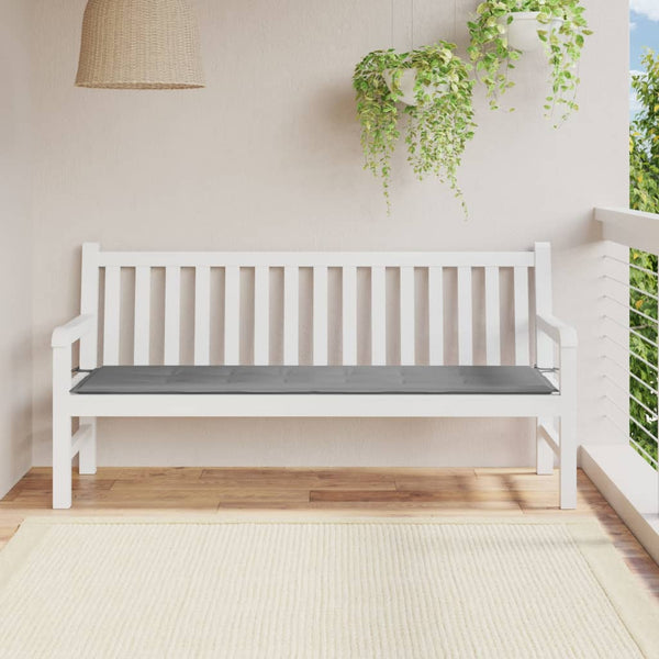  Garden Bench Cushion Grey 180x50x3 cm