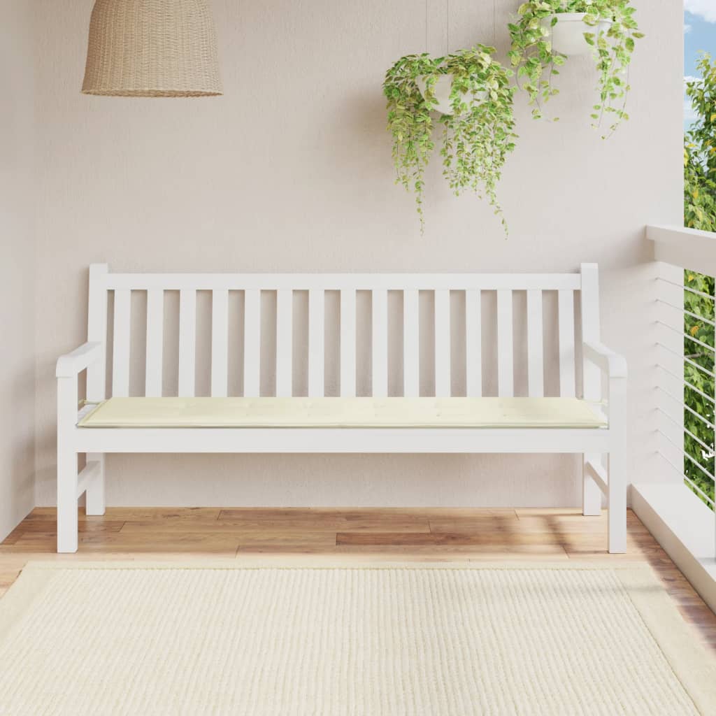 Garden Bench Cushion Cream 180x50x3 cm