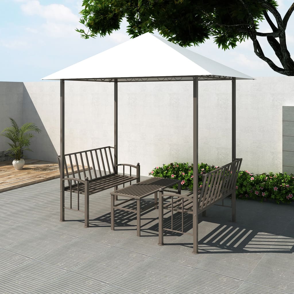 Garden Pavilion with Table and Benches