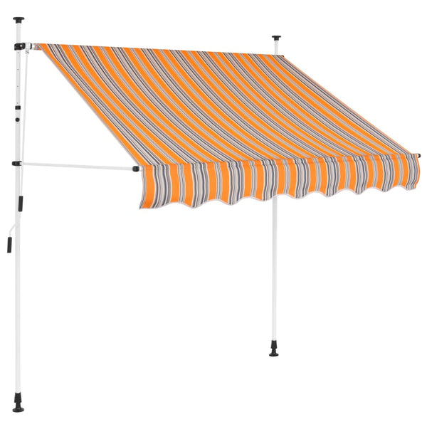  Manual Retractable Awning 150 cm Yellow and Blue Stripes