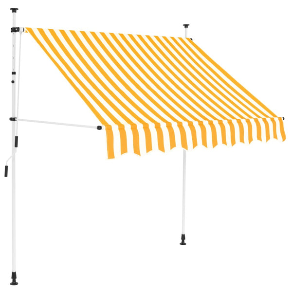  Manual Retractable Awning 150 cm Yellow and White Stripes