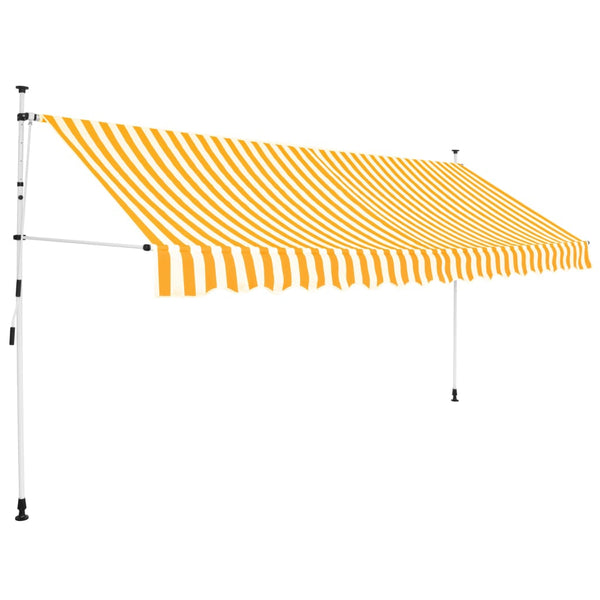  Manual Retractable Awning 400 cm Yellow and White Stripes