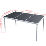 Garden Table Black Steel