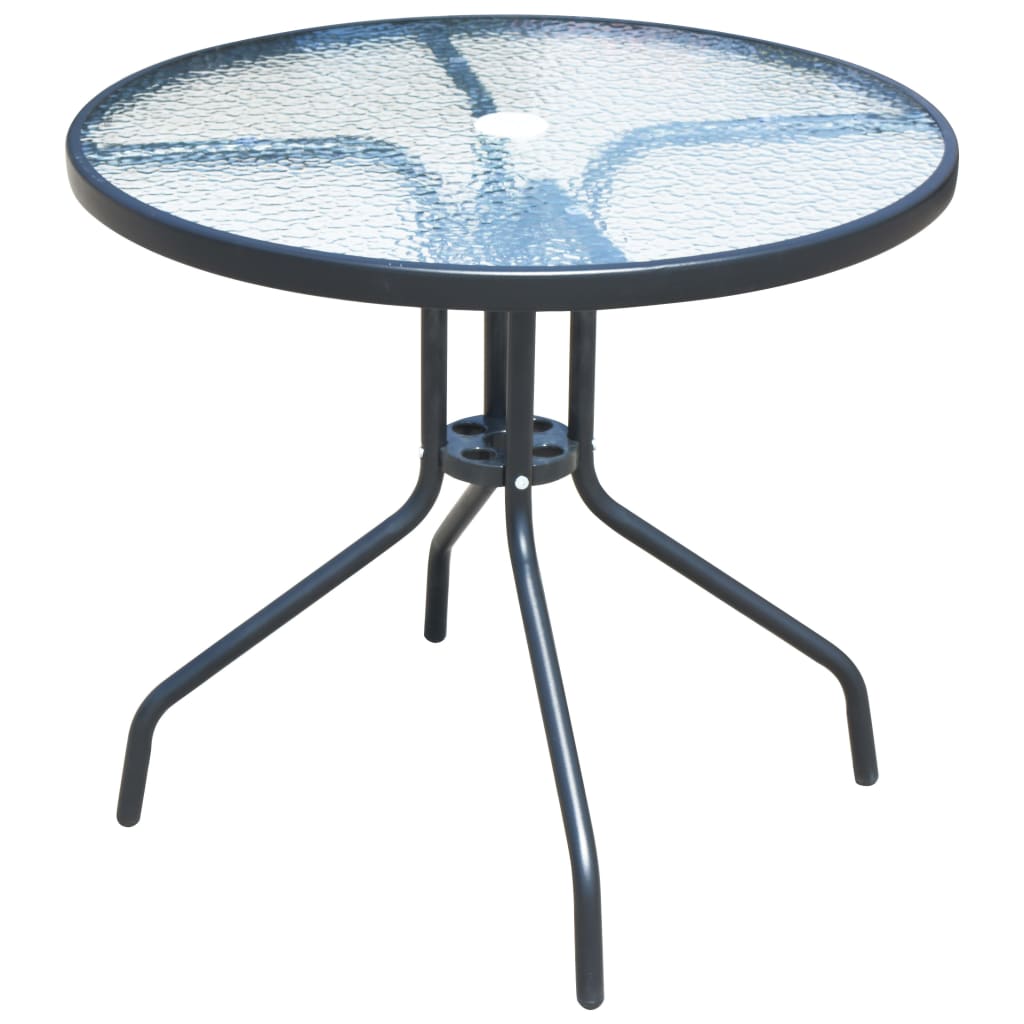 5 Piece Outdoor Dining Set Steel Black - 80×71cm