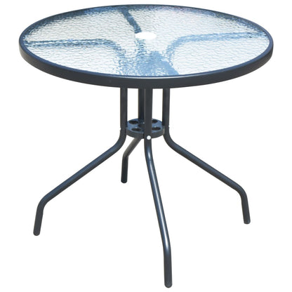 5 Piece Outdoor Dining Set Steel Black - 80×71cm