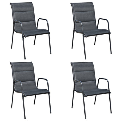 5 Piece Outdoor Dining Set Steel Black - 80×71cm