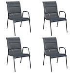 5 Piece Outdoor Dining Set Steel Black