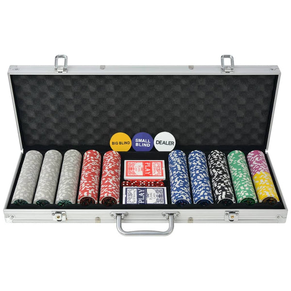  Poker Set with 500 Laser Chips Aluminium