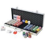 Poker Set with 500 Laser Chips Aluminium