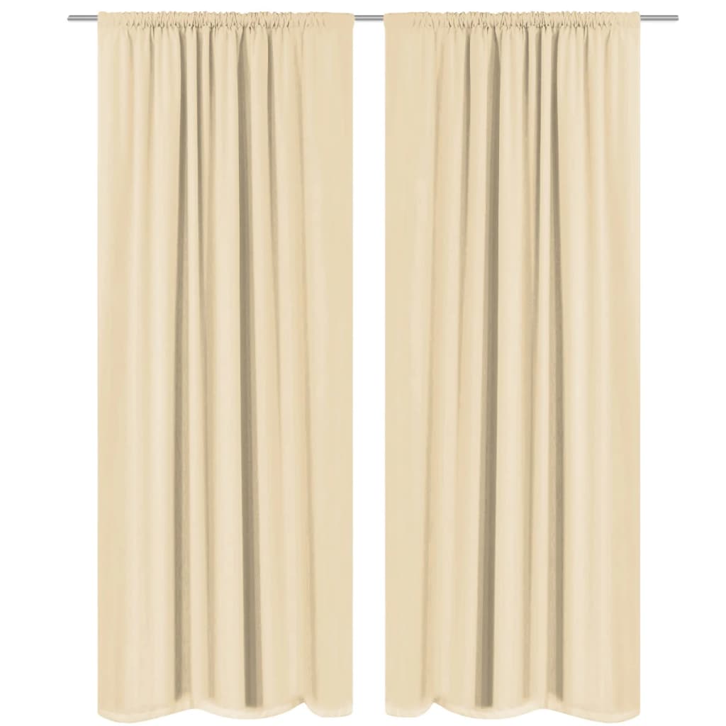 Blackout Curtains 2 pcs Double Layer  Beige