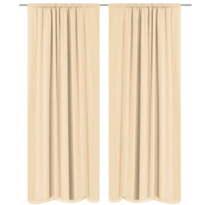 Blackout Curtains 2 pcs Double Layer  Beige