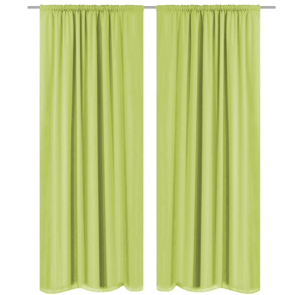 Blackout Curtains 2 pcs Double Layer  Green