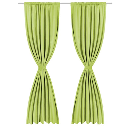 Blackout Curtains 2 pcs Double Layer  Green