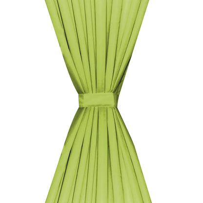 Blackout Curtains 2 pcs Double Layer  Green