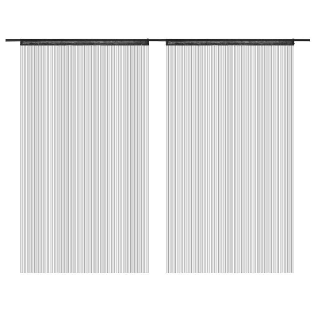 String Curtains 2 pcs(Black)
