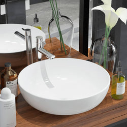 Basin Round Ceramic  White S