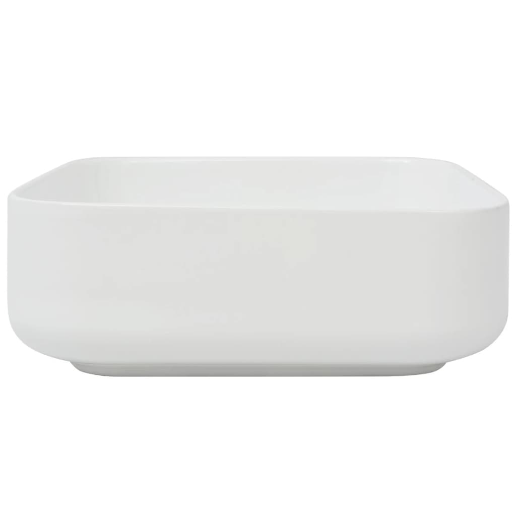 Basin Square Ceramic White  M