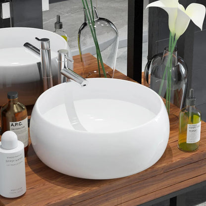 Basin Round Ceramic White S - 400×150mm