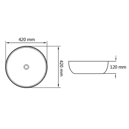 Basin Round Ceramic White M