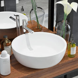 Basin Round Ceramic White M