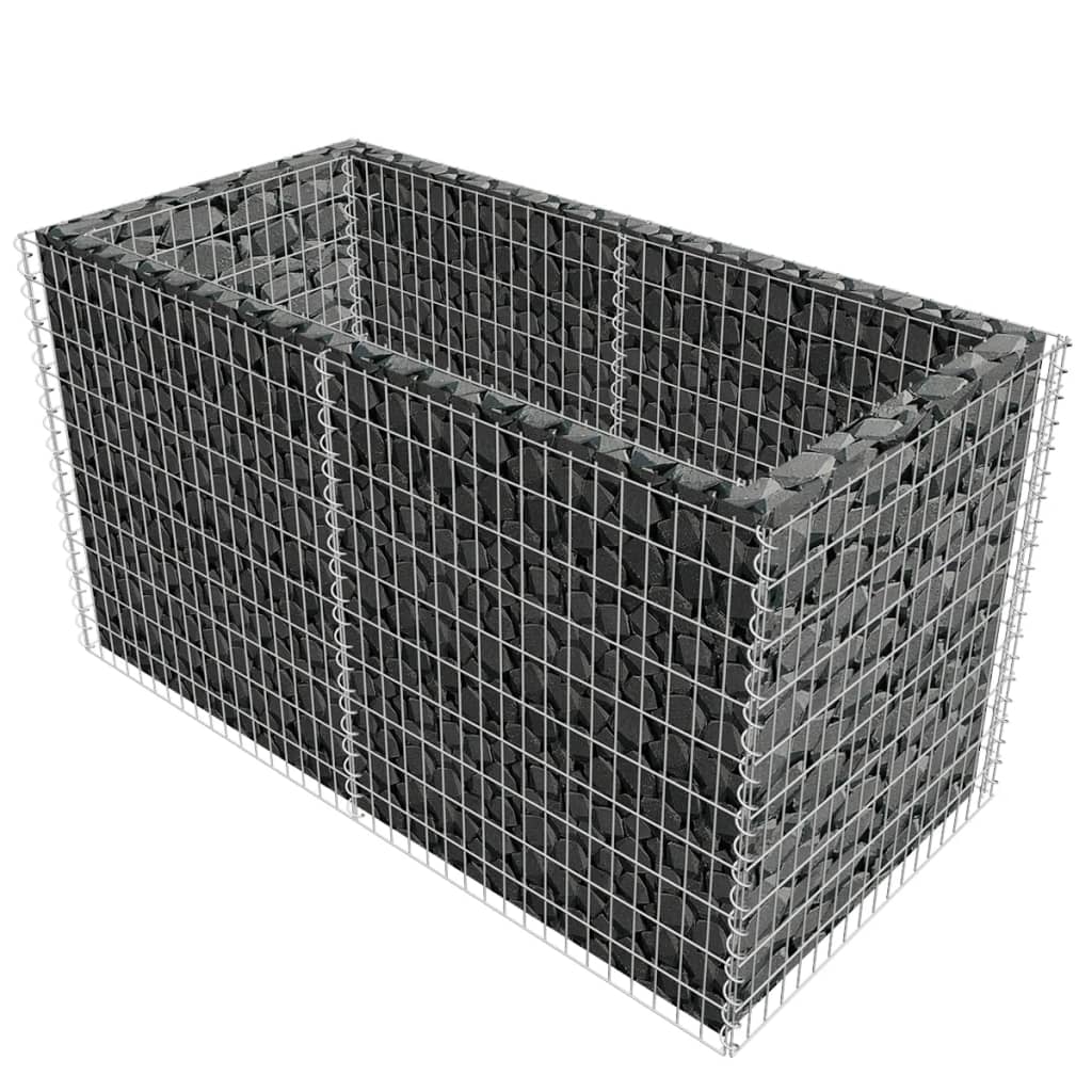 Gabion Planter Steel Silver - 180×90×100cm